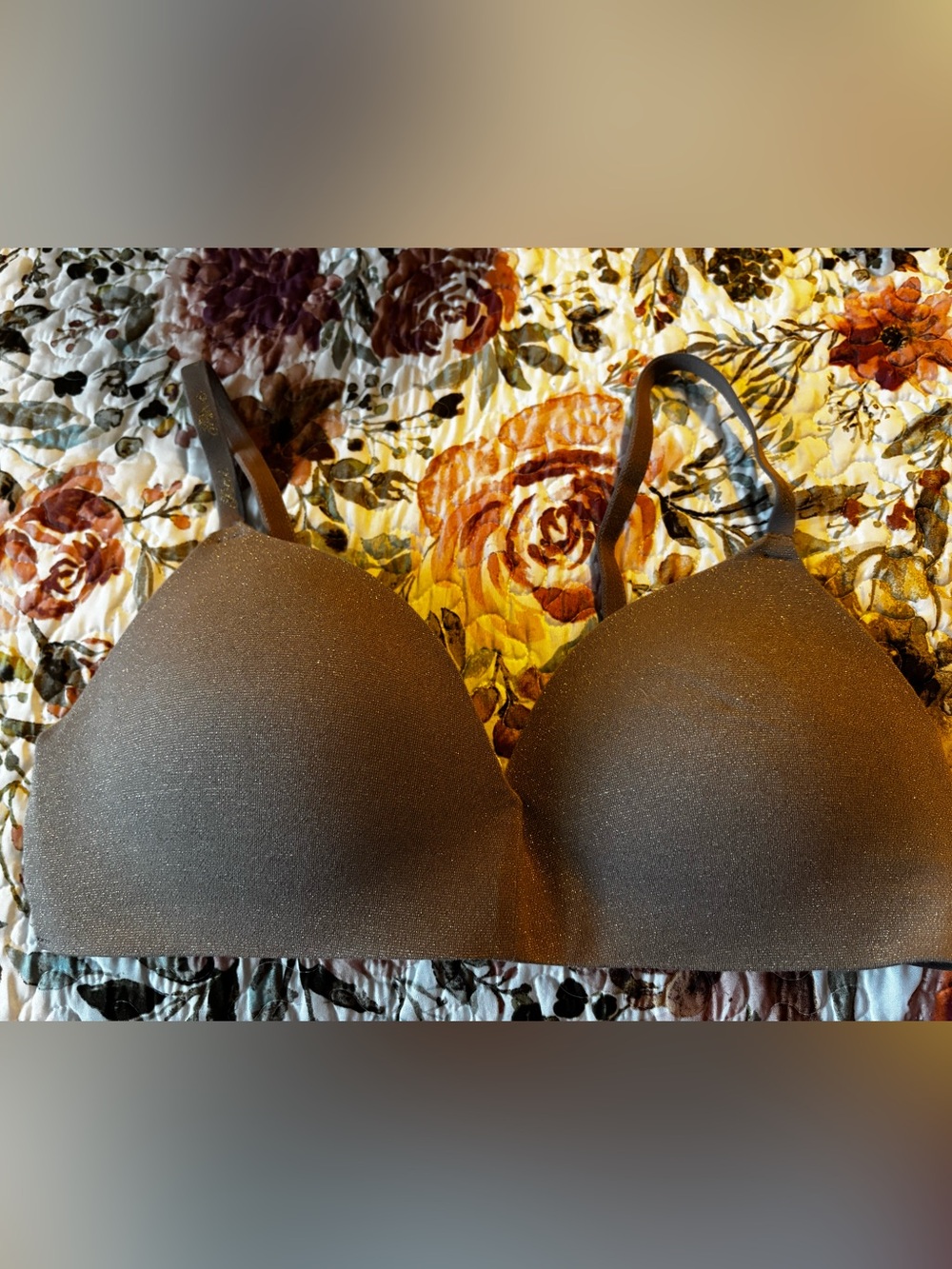 PINK Victoria's Secret Shimmery Brown Molded Cup Bra